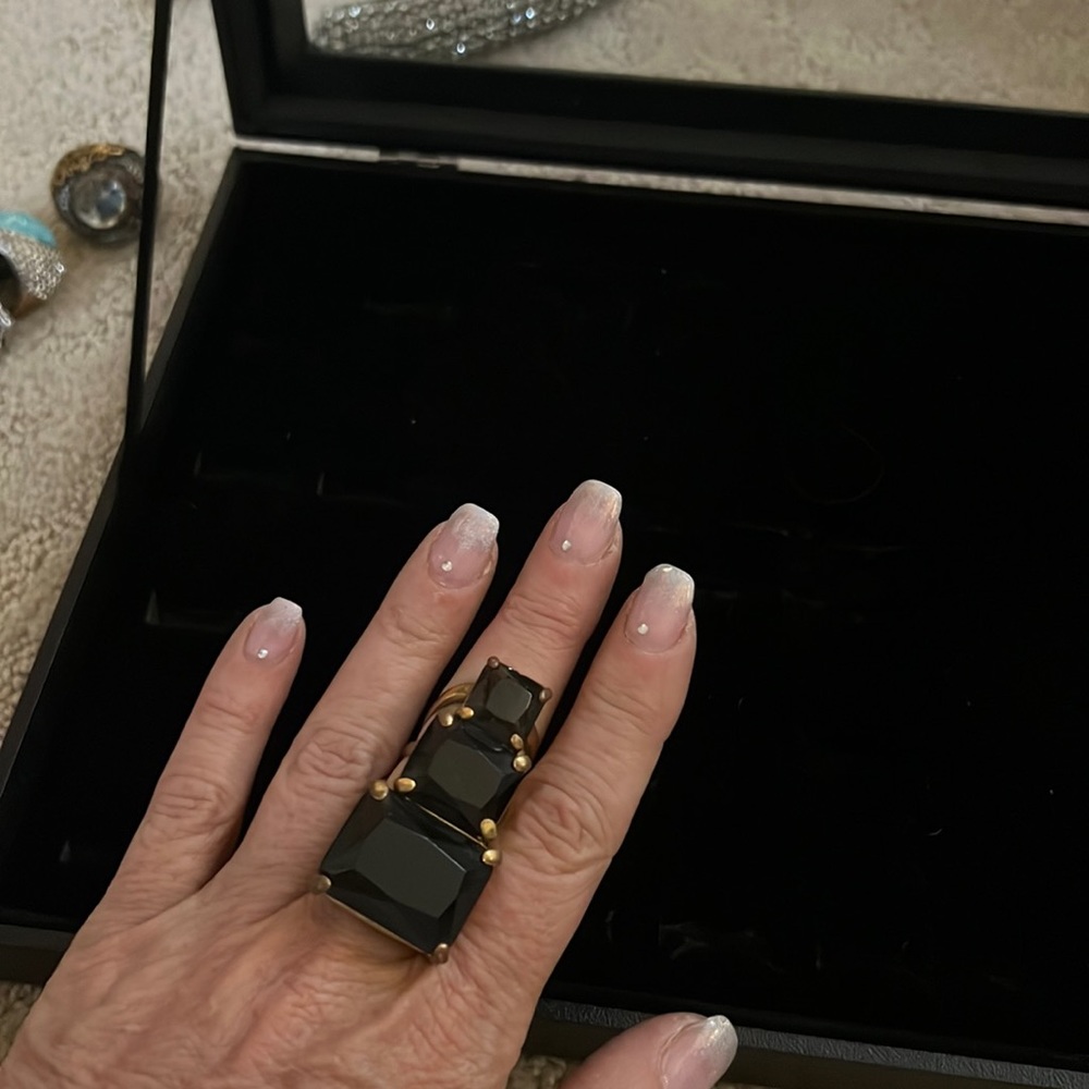 amber stacked  cocktail ring